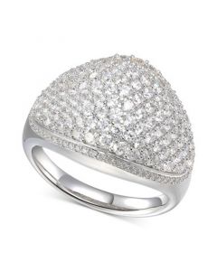 Cubic Zirconia Pavé Dome Ring in Sterling Silver