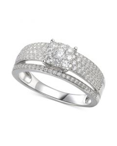 Cubic Zirconia Bridal Ring in Sterling Silver