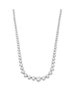 Cubic Zirconia Graduated 17" Necklace in Sterling Silver, Created for Macy's