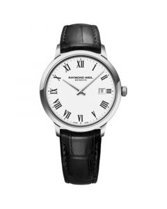 Men's Swiss Toccata Black Leather Strap Watch 39mm