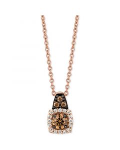 Chocolatier® Diamond 18" Pendant Necklace (1/4 ct. t.w.) in 14k Rose Gold