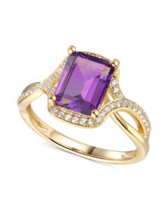 Amethyst (2-1/10 ct. t.w.) & Diamond (1/4 ct. t.w.) in 14k Gold