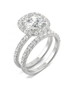 Moissanite Bridal Set (2-7/8 ct. t.w. Diamond Equivalent) in 14k white gold