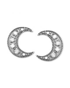 Diamond Crescent Moon Stud Earrings (1/10 ct. t.w.) in Sterling Silver