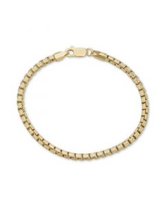 Box Link Chain Bracelet in 14k Gold-Plated Sterling Silver