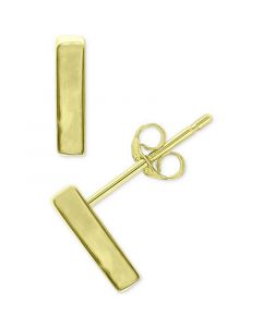 Polished Bar Stud Earrings in 18k Gold-Plated Sterling Silver or Sterling Silver, Created for Macy's