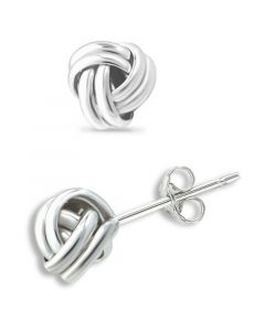 Double Love Knot Stud Earrings in Silver or 18k Gold Over Silver, Created for Macy's