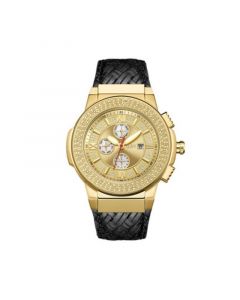 Men's Saxon Diamond (1/6 ct.t.w.) 18k Gold Plated Stainless Steel Watch