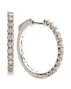 Diamond Hoop Earrings (5/8 ct. t.w.) in 14k White Gold