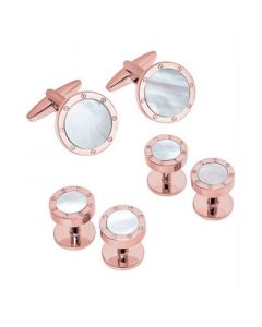 Sutton Rose Gold-Tone Mother Of Pearl Cufflink And Tuxedo Button Set