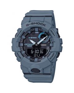 Men's Analog Digital Step Tracker Gray-Blue Resin Strap Watch 48.6mm