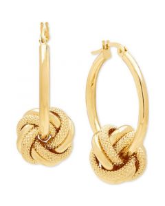 Love Knot Drop Earrings in 14k Gold