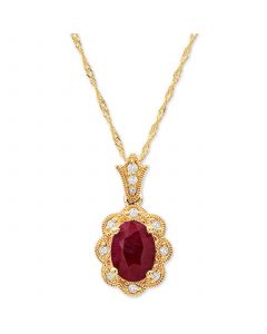 Ruby (1 ct. t.w) & Diamond Accent 18" Pendant Necklace in 14k Gold