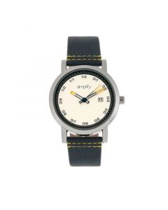 Quartz The 5300 White Dial, Genuine Blue Leather Watch 40mm