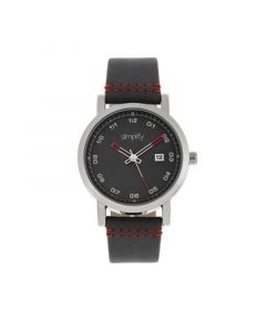 Quartz The 5300 Black Dial, Genuine Black Leather Watch 40mm