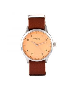 Quartz The 5600 Nude Dial, Genuine Light Brown Leather Watch 40mm