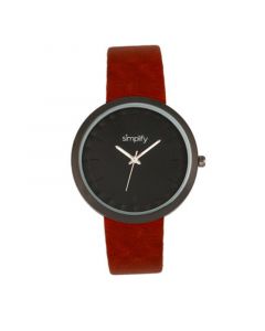 Quartz The 6000 Dark Brown Leatherette Watch 43mm