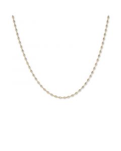 Diamond Cut Oval Bead, 18" Chain Necklace (2-5/8mm) in 14k Gold, Made in Italy