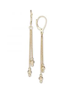 Beaded Drop Earrings in 14k Gold