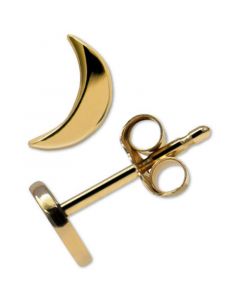 Crescent Moon Stud Earrings in 14k Gold