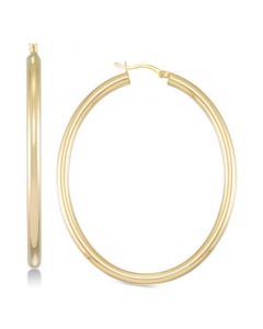 Polished Hoop Earrings in 18k Gold over Sterling Silver