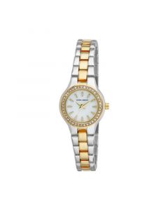 Gold Mini Link Crystal Bezel Bracelet Watch