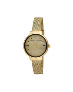 Spray Gold Mesh Powered Glitz Dial Watch