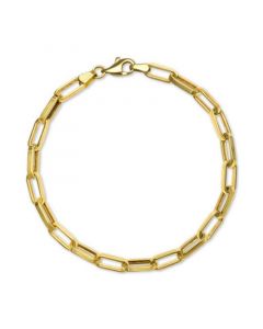 Paperclip Link Chain Bracelet in 14k Gold