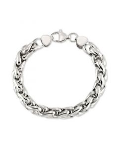 Interlocking Oval Link Bracelet in Stainless Steel