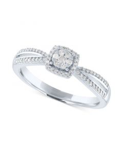 Diamond Cluster Promise Ring (1/6 ct. t.w.) in Sterling Silver