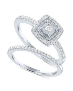 Diamond Bridal Set (1/4 ct. t.w.) in Sterling Silver