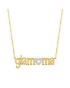 Diamond "Glamama" 18" Pendant Necklace (1/10 ct. t.w.) in 14k Gold Over Sterling Silver