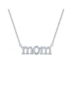 Diamond "Mom" 18" Pendant Necklace (1/10 ct. t.w.) in Sterling Silver