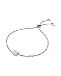 Sterling Silver Cubic Zirconia Slider Bracelet