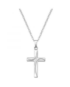 Sterling Silver Necklace, Swirl Cross Pendant