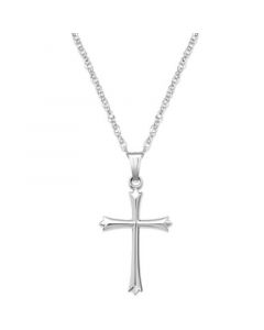 Sterling Silver Necklace, Pointed Tip Cross Pendant