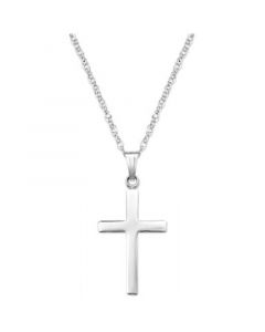 Sterling Silver Necklace, Polished Cross Pendant