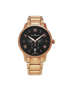 Alexander Watch A102B-05, Stainless Steel Rose Gold Tone Case on Stainless Steel Rose Gold Tone Bracelet