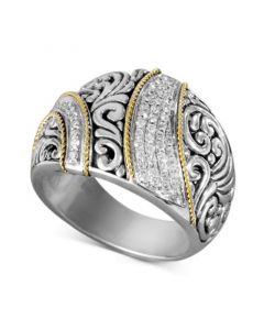 Balissima by EFFY® Diamond Ribbon Statement Ring (1/4 ct. t.w.) in 18k Gold and Sterling Silver