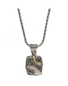 Balissima by EFFY® Diamond Ribbon Pendant (1/4 ct. t.w.) in 18k Gold and Sterling Silver