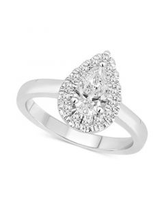 Diamond Pear Halo Engagement Ring (1 ct. t.w.) in 14k White, Yellow or Rose Gold