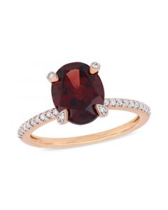 Garnet (3 ct.t.w.) and Diamond (1/10 ct.t.w.) Ring in 10k Rose Gold