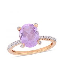 Pink Amethyst (2-3/8 ct.t.w.) and Diamond (1/10 ct.t.w.) Ring in 10k Rose Gold