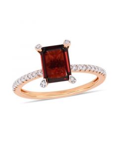 Garnet (2-1/8 ct.t.w.) and Diamond (1/10 ct.t.w.) Ring in 10k Rose Gold