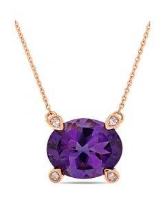 Amethyst (2-3/8 ct.t.w.) and Diamond Accent 17" Necklace in 10k Rose Gold