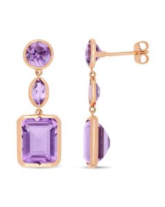 Pink Amethyst (11-1/2 ct. t.w.) Link Earrings in 18k Rose Gold over Sterling Silver