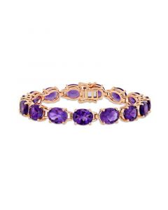 Amethyst (36 ct. t.w.) Tennis Bracelet in 18k Rose Gold over Sterling Silver