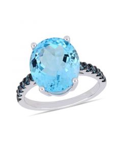 Blue Topaz (10-1/2 ct.t.w.) Ring in Sterling Silver