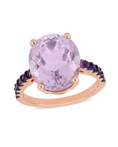 Pink Amethyst (7-7/8 ct.t.w.) Ring in 18k Rose Gold over Sterling Silver