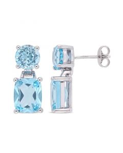 Blue Topaz (11-1/6 ct.t.w.) Dangle Earrings in Sterling Silver